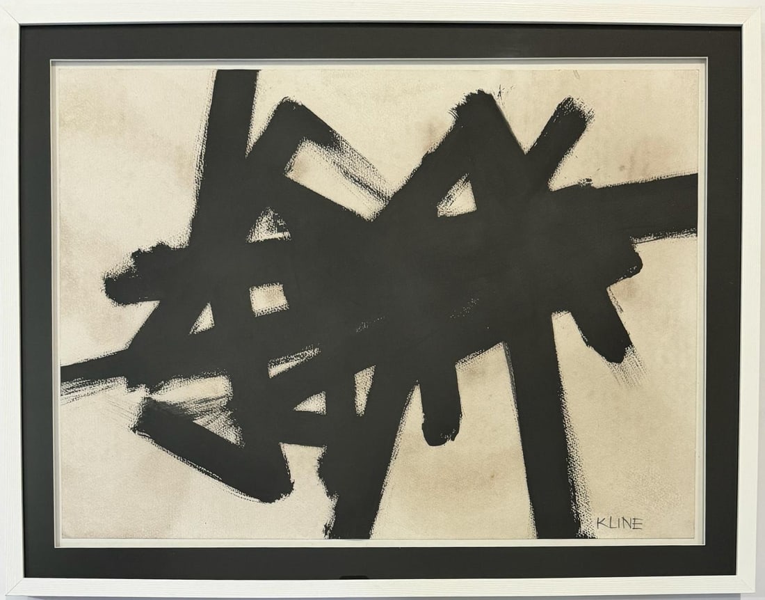 Franz Kline American Oil on Paper Painting Pollock. Rothko. Kline de Kooning Abstract Era (1 of 7)