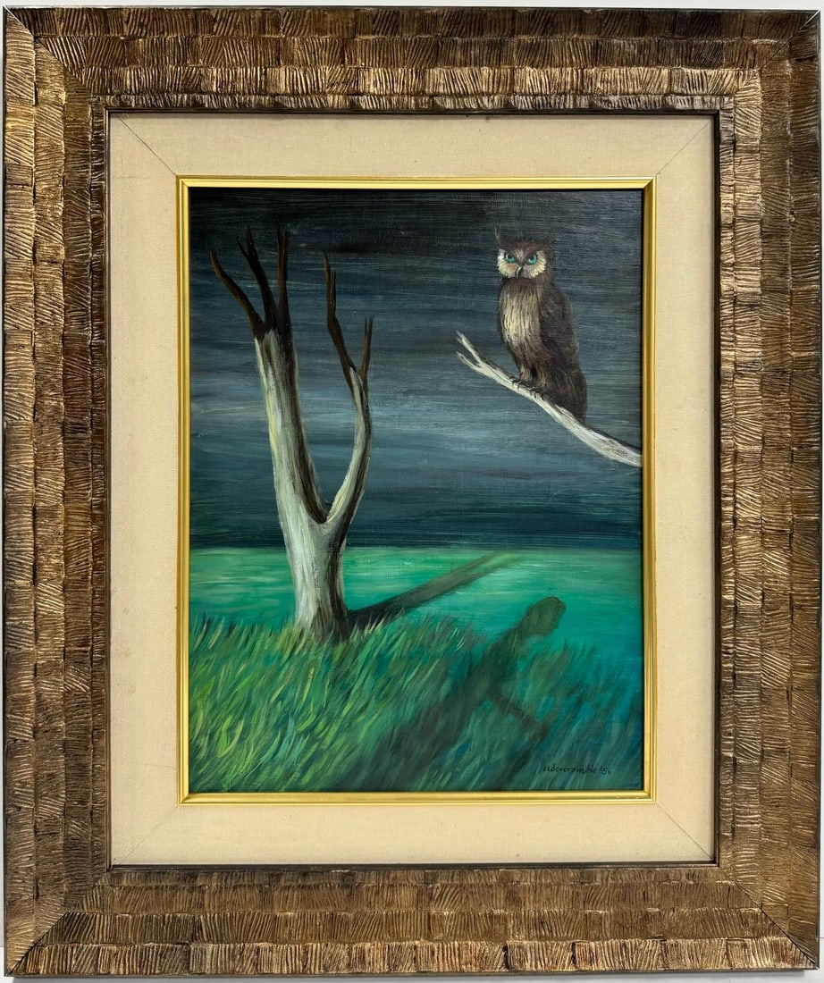 Gertrude Abercrombie American 1907-1977 Oil on Masonite Painting Surrealist Magritte Dali Era. (1 of 7)