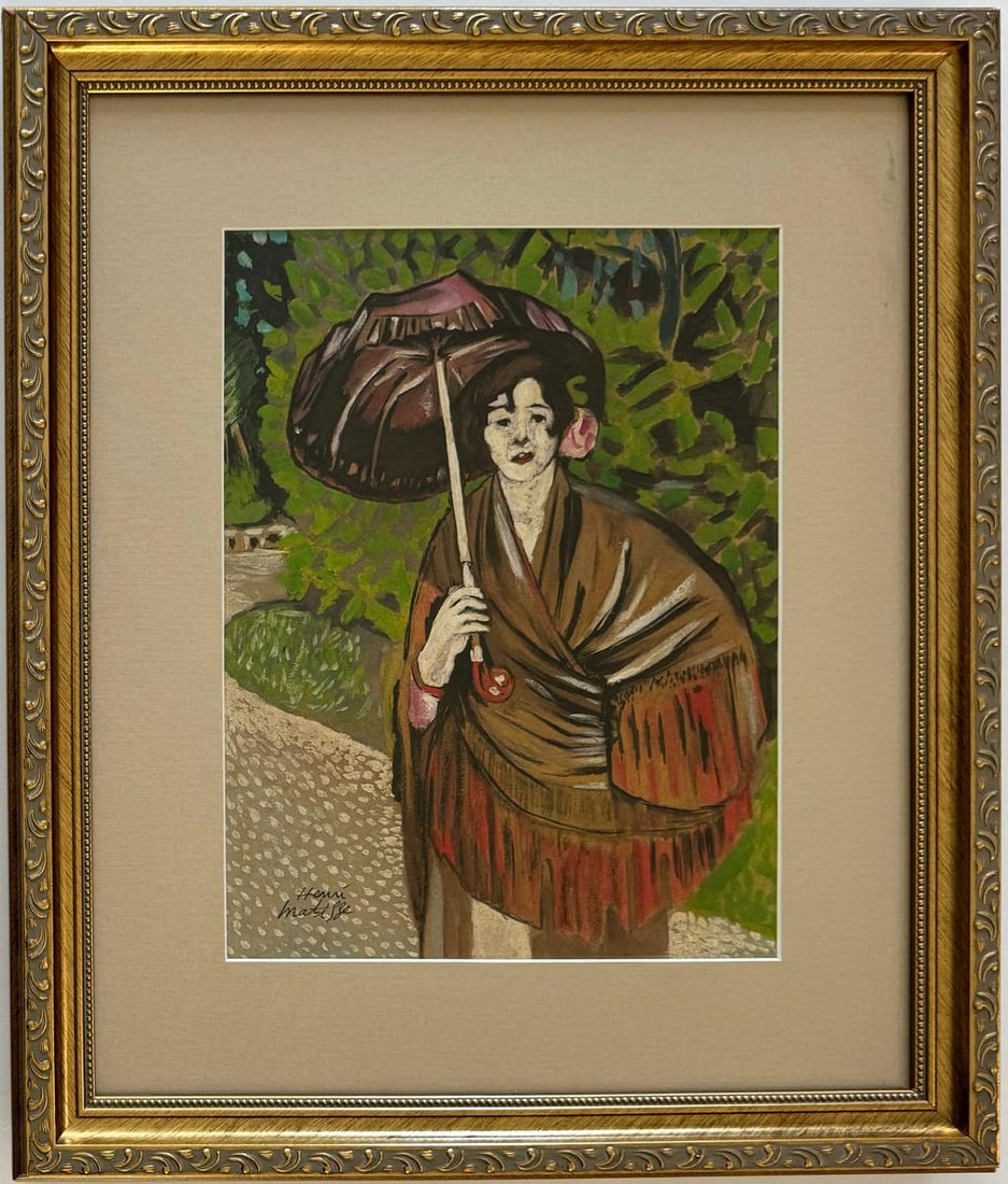 Henri Matisse French1869 -1954 Portrait Female Women Picasso Monet era Watercolor on Paper (1 of 6)