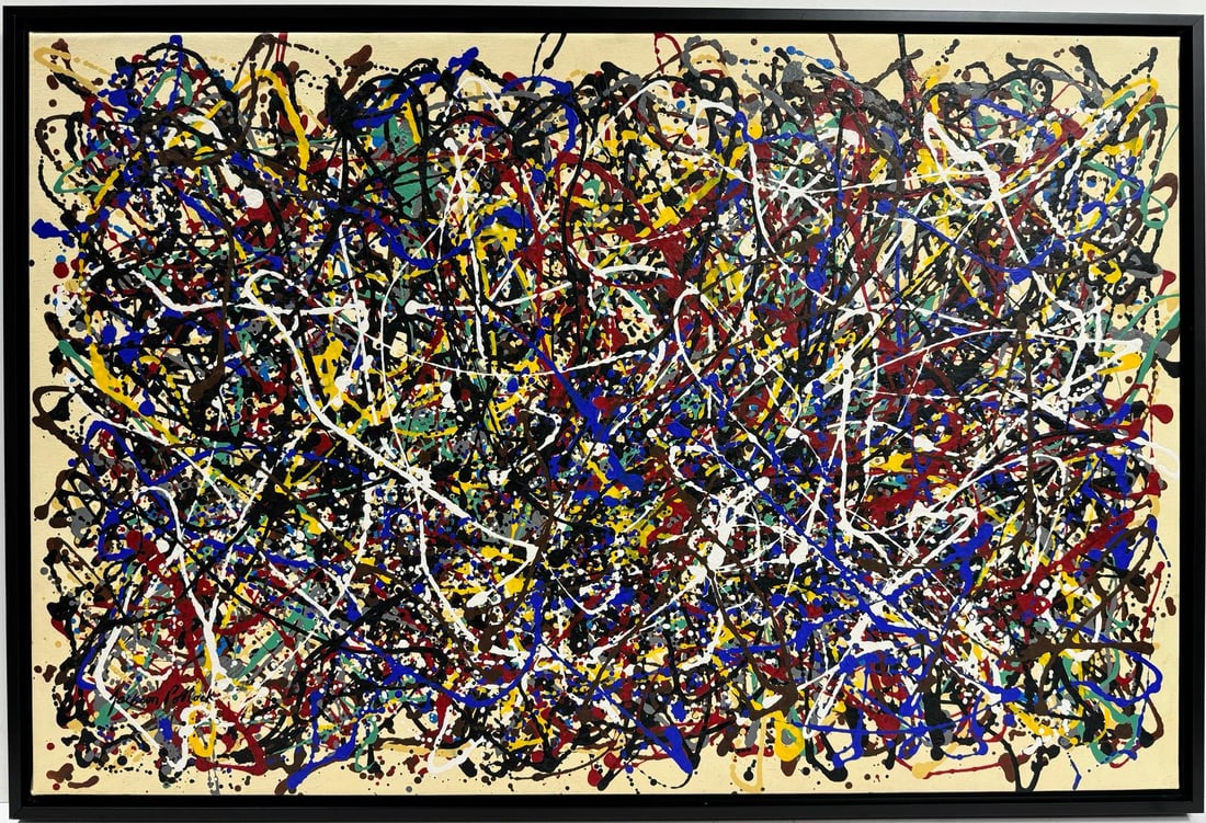 Jackson Pollock American Oil on Canvas Painting Rothko Kline de Kooning O'Keeffe Era. (1 of 6)