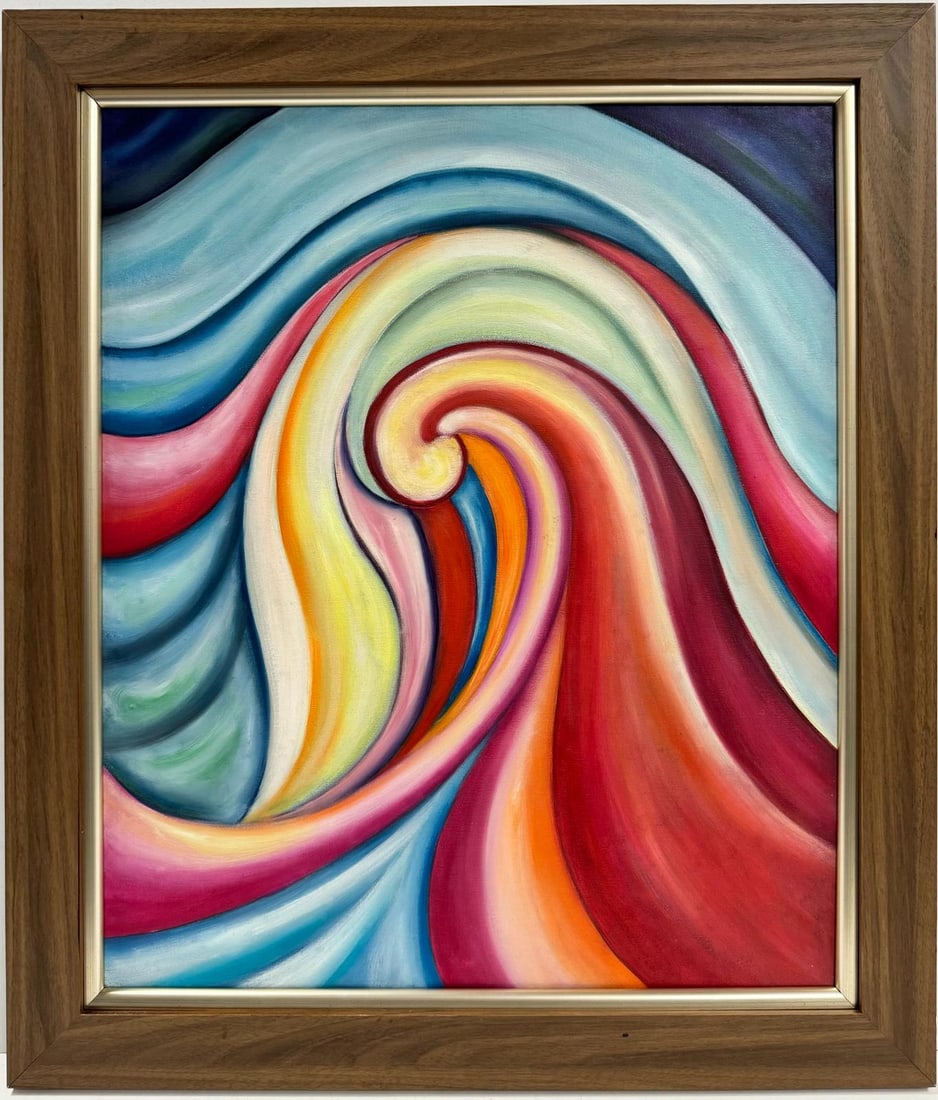 Georgia O'Keeffe American 1887 - 1986 Untitled Oil On Canvas Painting in the style of Art Flower (1 of 6)