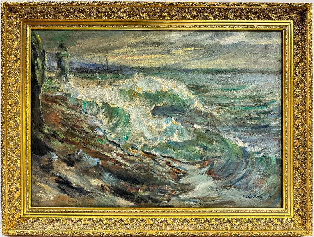 Claude Monet French 1840 - 1926 Oil on Canvas Painting in the style of.Renoir/Manet/Pissarro Era. (1 of 9)