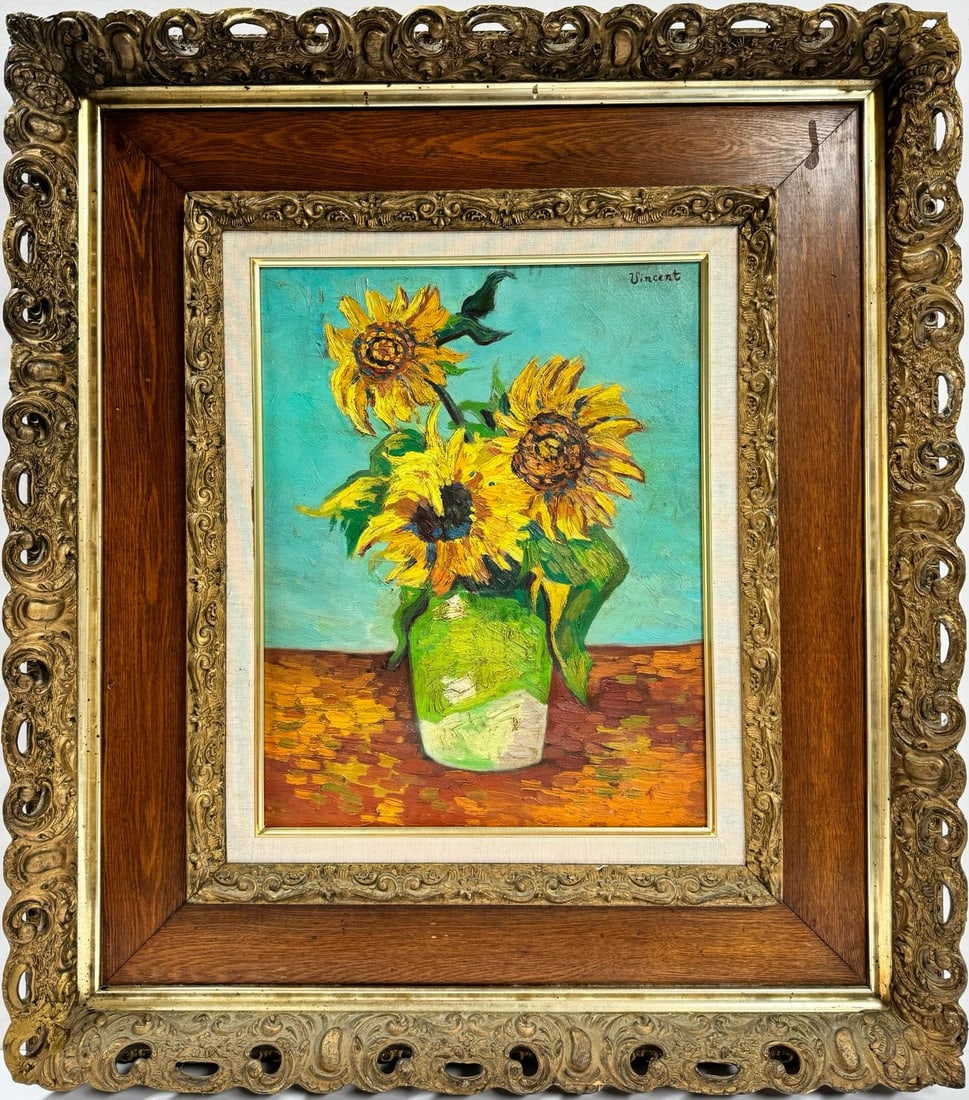 Vincent Van Gogh Dutch 1853-1890 Oil on canvas painting in the style style of. Gaugin,  Degas Era (1 of 8)