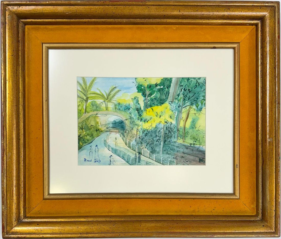 Raoul Dufy French 1877-1953 Watercolor on paper in the style of Matisse , Braque , Picasso Era (1 of 7)