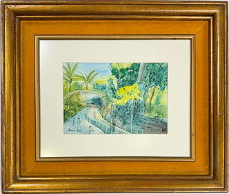 Raoul Dufy French 1877-1953 Watercolor on paper in the style of Matisse , Braque , Picasso Era (1 of 7)