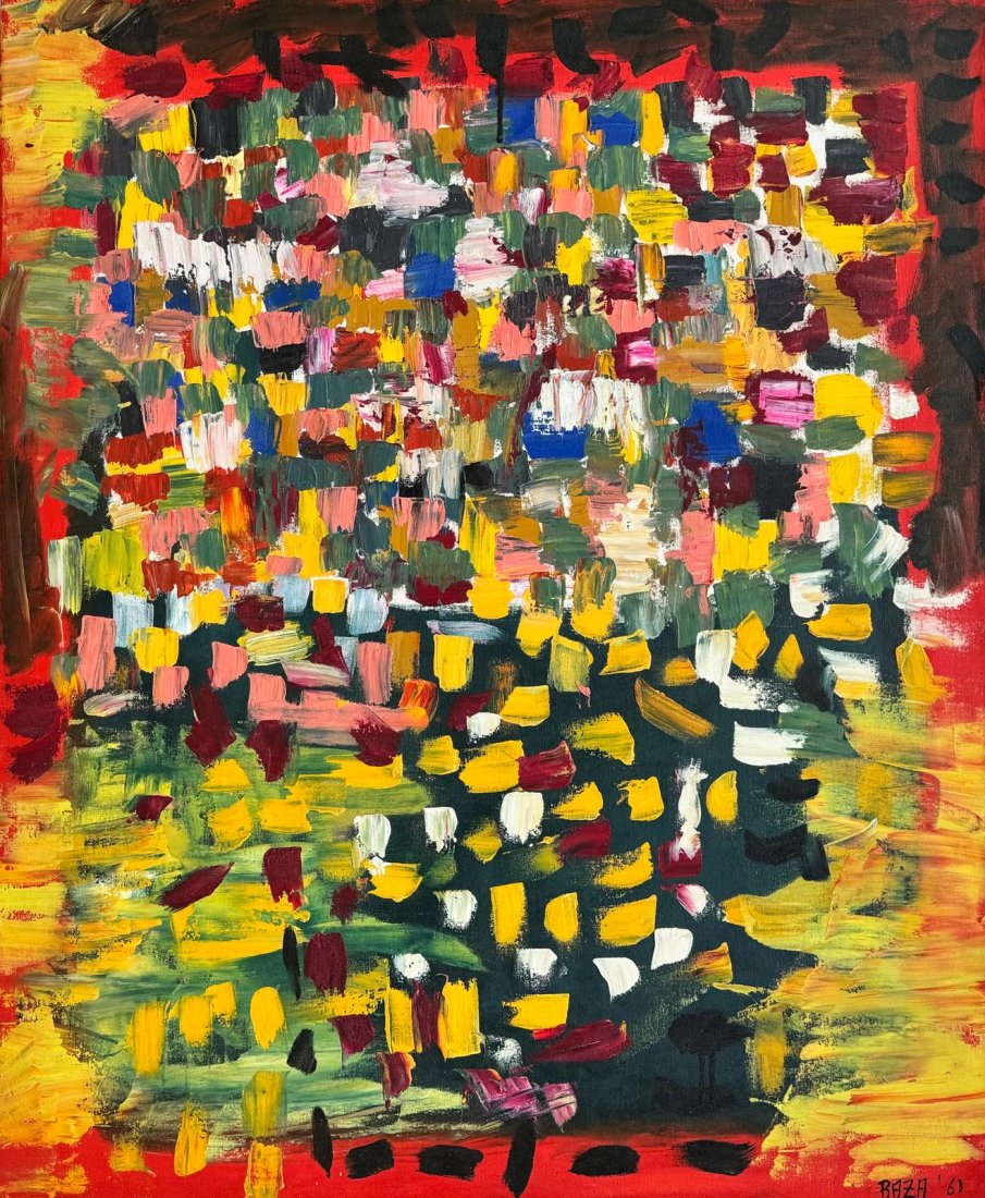 Amazing Syed Haider Raza 1922 - 2016 Oil Canvas Bombay Progressive AbstractIn The Style of (1 of 7)