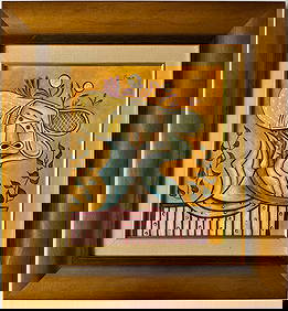 Pablo Picasso Spanish 1881-1973 Oil On Canvas Painting in the style of. Dali, Magritte, Era (1 of 6)