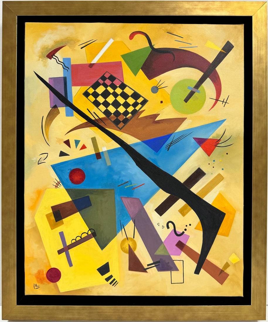 Wassily Kandinsky 1866 - 1944 Oil on Canvas in the style of. Mondrian. Kazimir Malevich Era (1 of 6)
