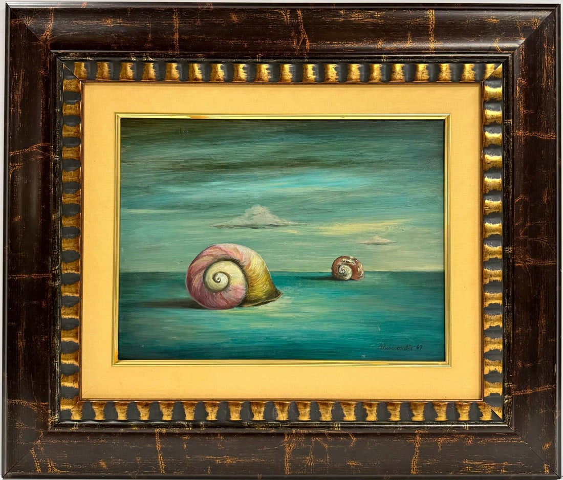 Gertrude Abercrombie American 1907-1977 Oil on Masonite Painting in the style of. Magritte Dali Era. (1 of 6)