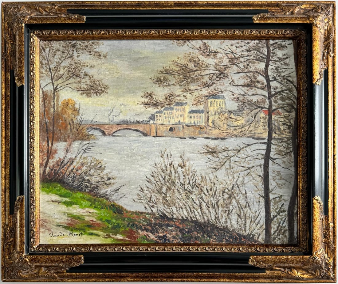 Claude Monet French 1840 - 1926 Oil on canvas Painting in the style. Renoir Manet Pissarro Era. (1 of 7)