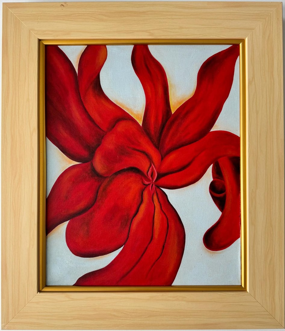 Georgia O'Keeffe American 1887 - 1986 Oil/Canvas painting in the style.Moder American Art Flower (1 of 6)