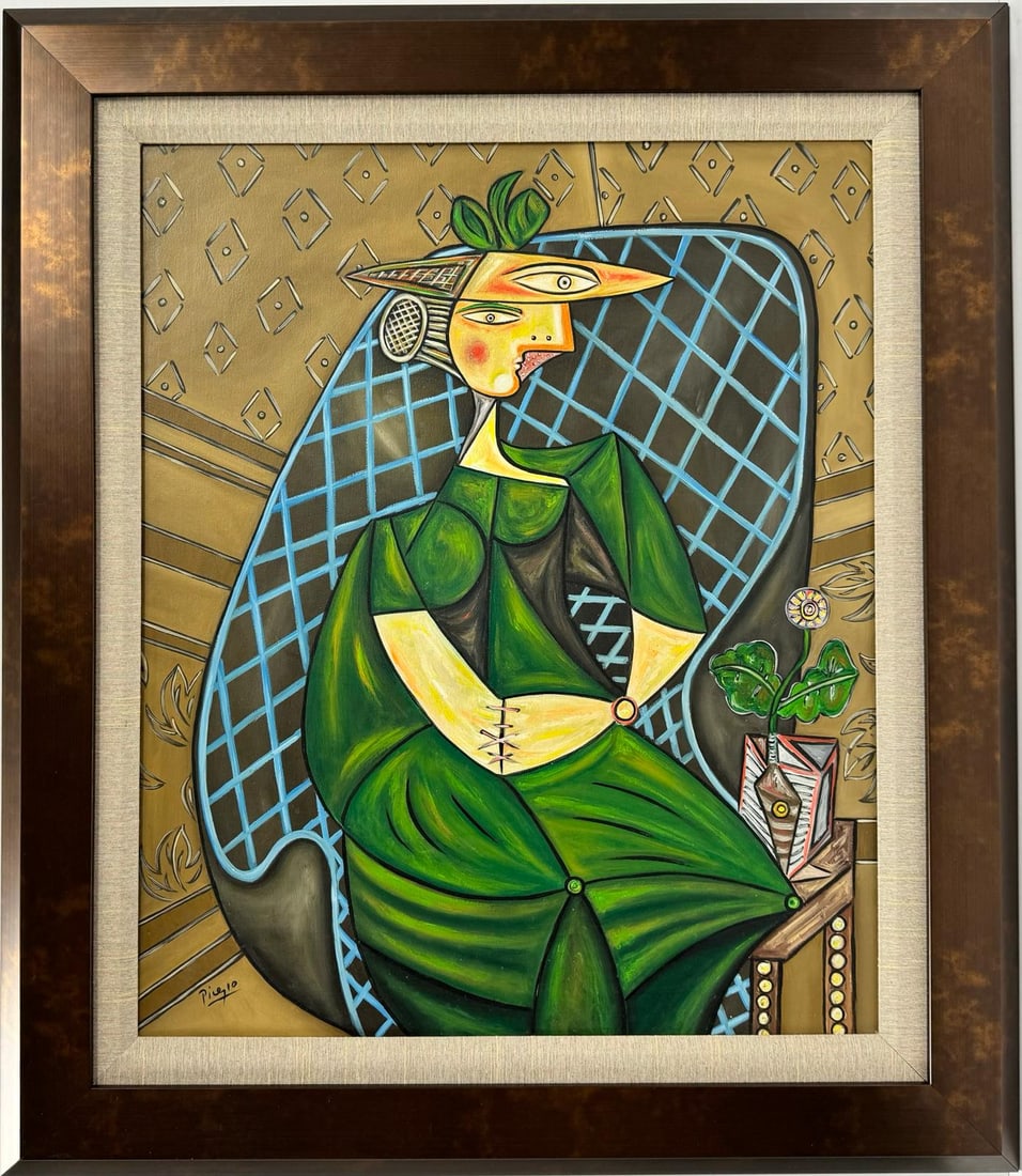 Pablo Picasso Spanish 1881-1973 Oil On Canvas Painting in the style of. Dali, Magritte, Era (1 of 7)