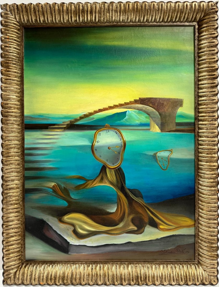Salvador Dali Spanish 1904 - 1989 Oil on Canvas Painting in the style of. Magritte Ernst Picasso Era (1 of 7)