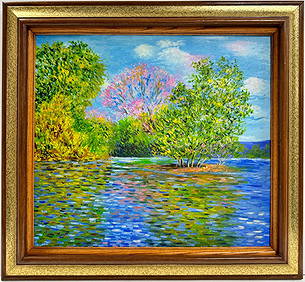 Claude Monet French 1840 - 1926 Oil on canvas Painting in the style of. Renoir Manet Pissarro Era. (1 of 6)