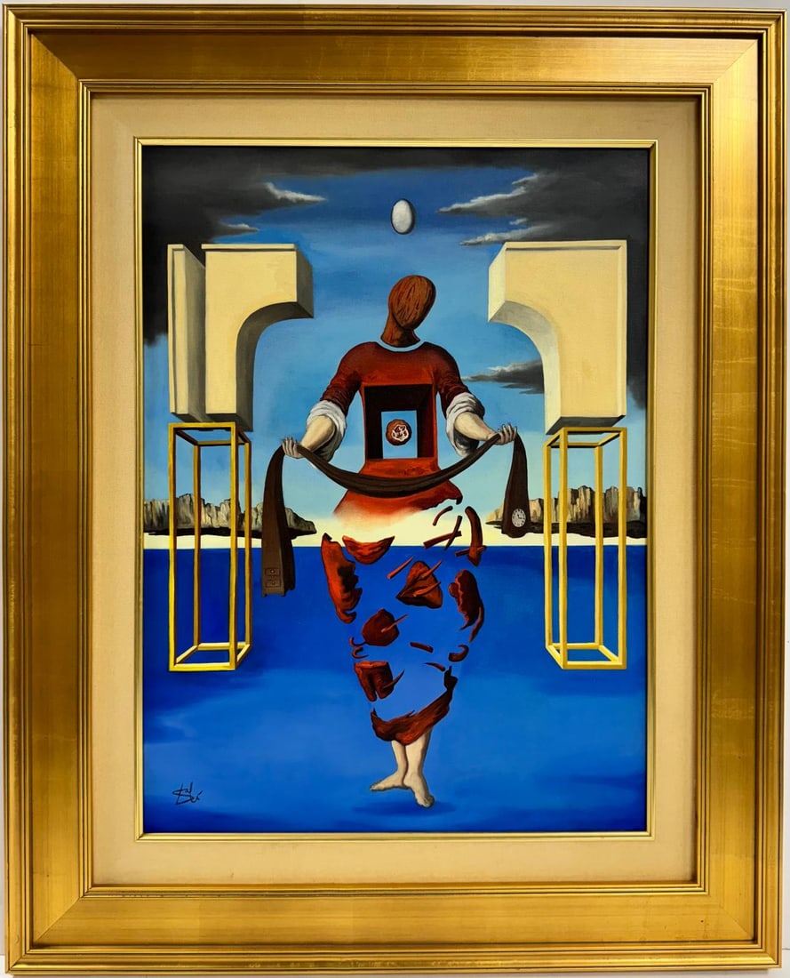 Salvador Dali Spanish 1904 - 1989 Oil on Canvas Painting in the style of. Magritte Ernst Picasso Era (1 of 6)