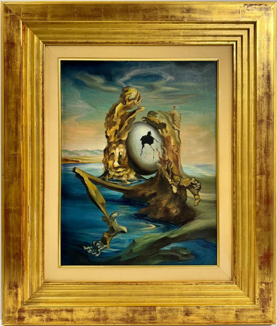Salvador Dali Spanish 1904 - 1989 Oil on Canvas Painting in the style of. Magritte Ernst Picasso Era (1 of 7)