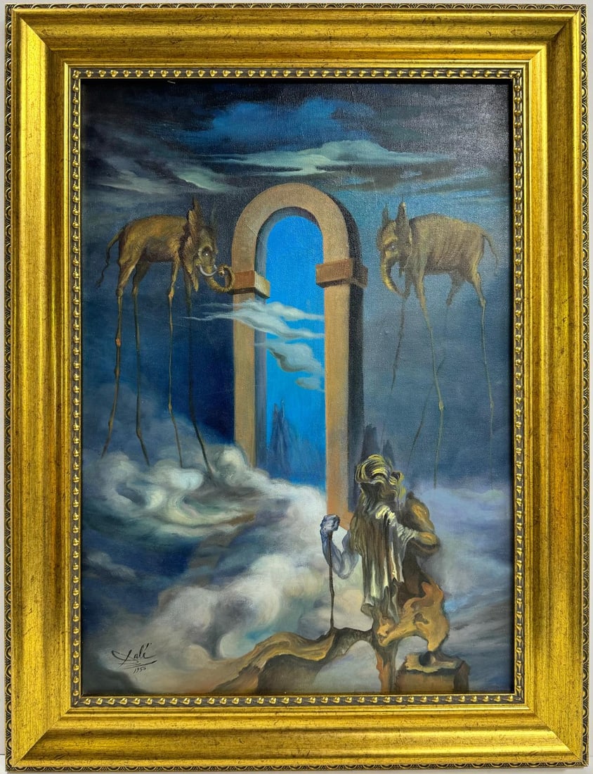 Salvador Dali Spanish 1904 - 1989 Oil on Canvas Painting in the style of. Magritte Ernst Picasso Era (1 of 7)