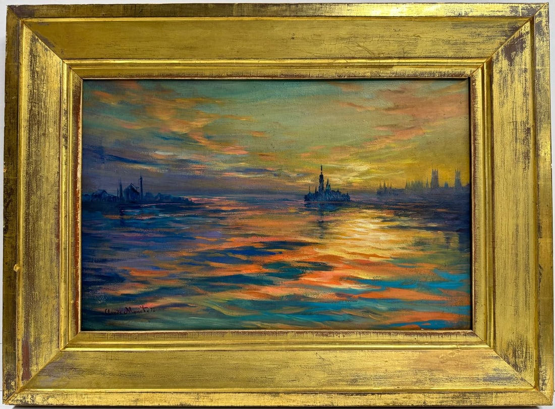 Claude Monet French 1840 - 1926 Oil on canvas Painting in the style of. Renoir Manet Pissarro Era. (1 of 8)