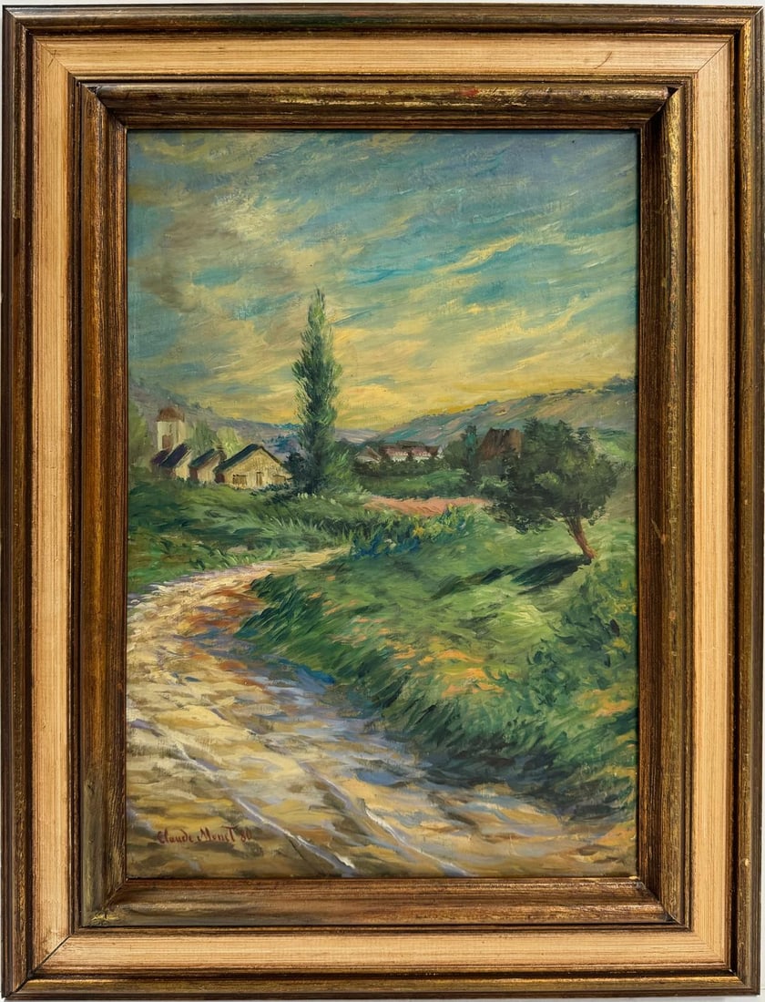 Claude Monet French 1840 - 1926 Oil on Canvas Painting In The Style of. Renoir/Manet/Pissarro Era. (1 of 7)