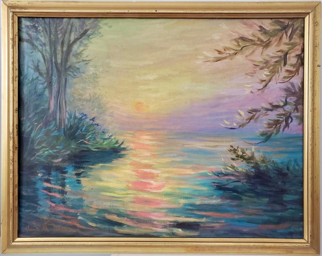 Claude Monet French 1840 - 1926 Oil on Canvas Painting In The Style of. Renoir/Manet/Pissarro Era. (1 of 7)