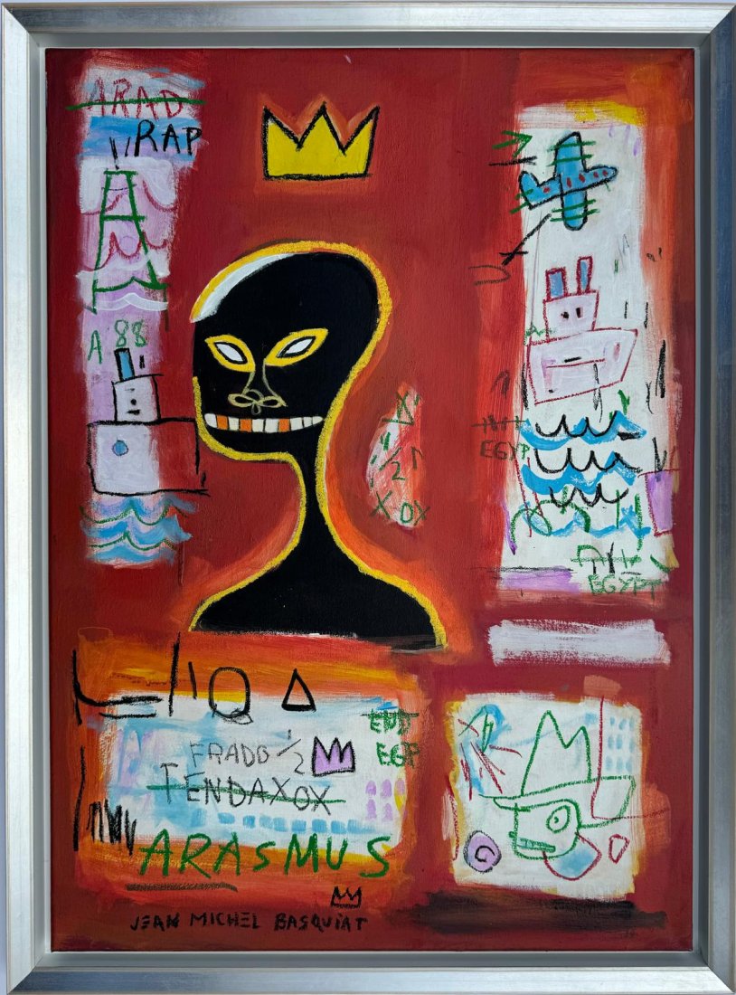 Jean Michel Basquiat Large Abstract in the style of. Pollock Andy Warhol Era Acrylic on Canvas (1 of 7)