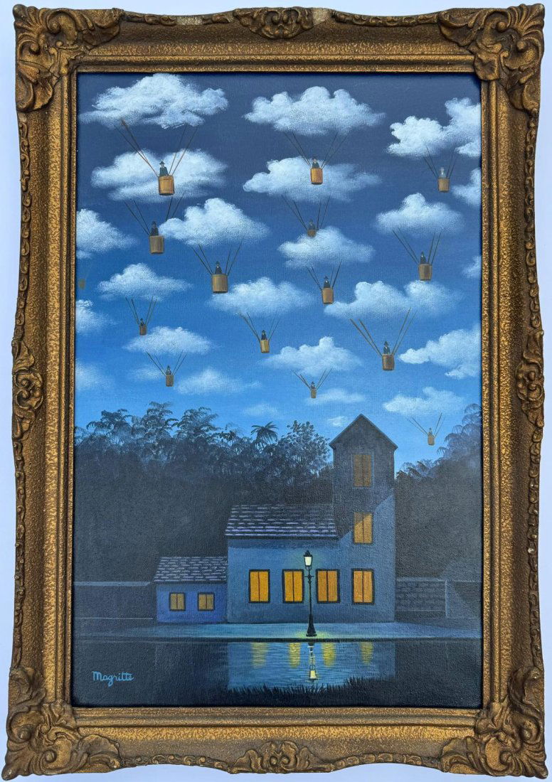 Rene Magritte Belgian 1898 - 1967 Untitled Oil on Canvas Painting in the style of. Dali Picasso Era (1 of 7)