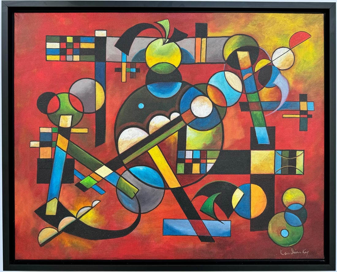 Wassily Kandinsky 1866 - 1944 Oil on Canvas in the style of. Mondrian. Kazimir Malevich Era (1 of 6)