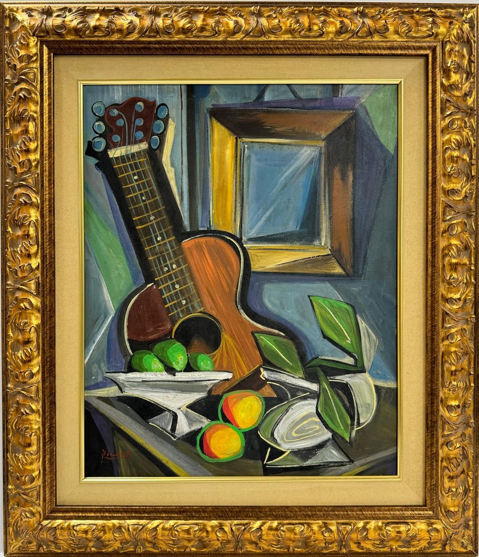 Pablo Picasso Spanish 1881-1973 Beautiful Oil On Canvas Painting In The Style of. Dali Magritte, Era (1 of 8)