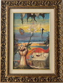 Salvador Dali Spanish 1904 - 1989 Oil on Canvas Painting in the style of. Magritte Ernst Picasso Era (1 of 7)