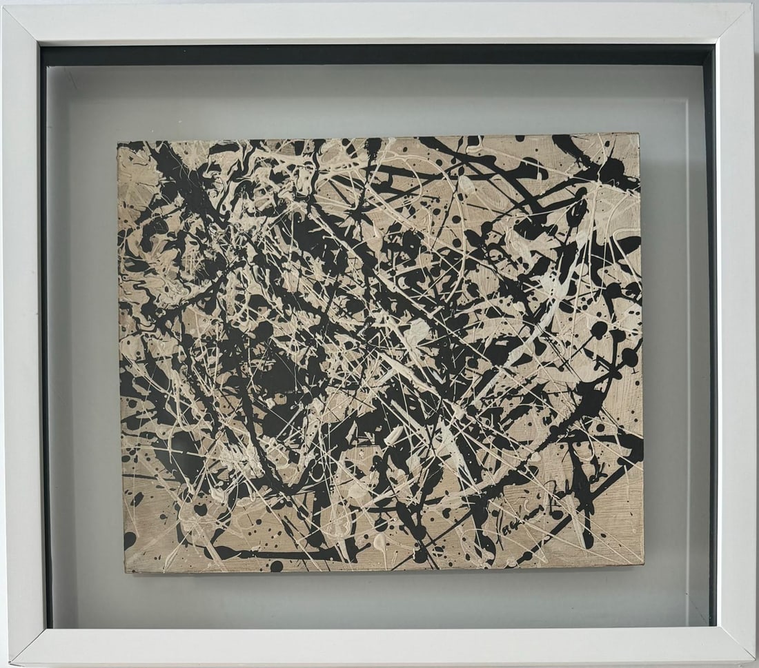 Jackson Pollock American Oil on Masonite Painting In The Style of. Rothko Kline de Kooning O'Keeffe. (1 of 7)