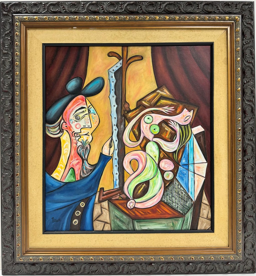 Pablo Picasso Spanish 1881-1973 Beautiful Oil On Canvas Painting in the style of. Dali Magritte, Era (1 of 7)