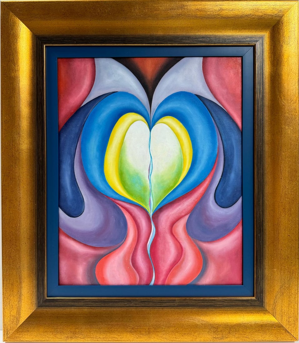 Georgia O'Keeffe American 1887 - 1986 Untitled Oil On Canvas Painting in the style of Art Flower (1 of 7)