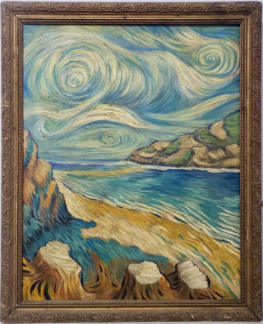 Vincent Van Gogh Dutch 1853-1890 Oil on Canvas painting in the style of . Gaugin, Degas Era (1 of 6)