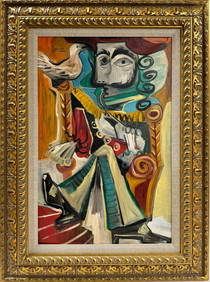 Pablo Picasso Spanish 1881-1973 Beautiful Oil On Canvas Painting in the style of. Dali Magritte, Era (1 of 7)