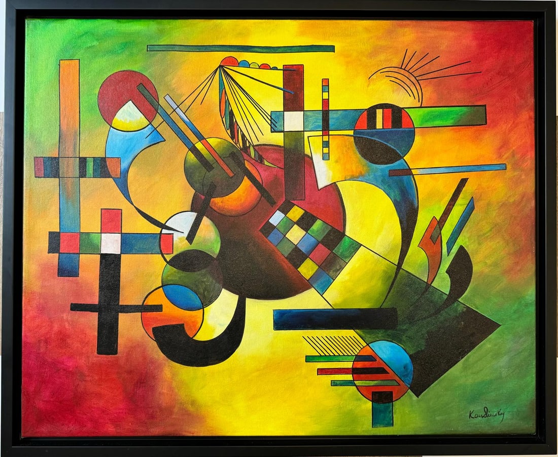 Wassily Kandinsky 1866 - 1944 Oil on Canvas Painting in the style of. Mondrian. Kazimir Malevich Era (1 of 5)