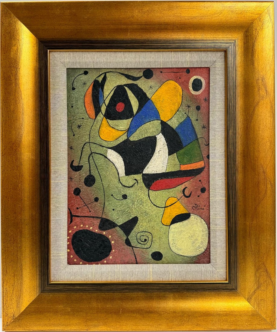 Joan Miro Spanish 1893 - 1983 Oil on Canvas in the style of. Dali Picasso Magritte Chagall Era (1 of 7)
