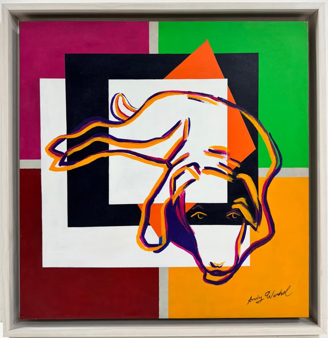 Andy Warhol American 1928-1987 Acrylic on Canvas Painting in the style of.Basquiat Pop Art Era (1 of 6)