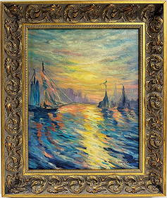 Claude Monet French 1840 - 1926 Oil on canvas Painting in the style of Renoir Manet Pissarro Era. (1 of 8)