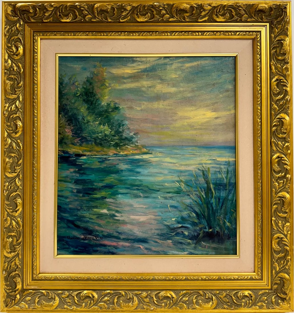 Claude Monet French 1840 - 1926 Oil on canvas Painting in the style of Renoir Manet Pissarro Era. (1 of 7)