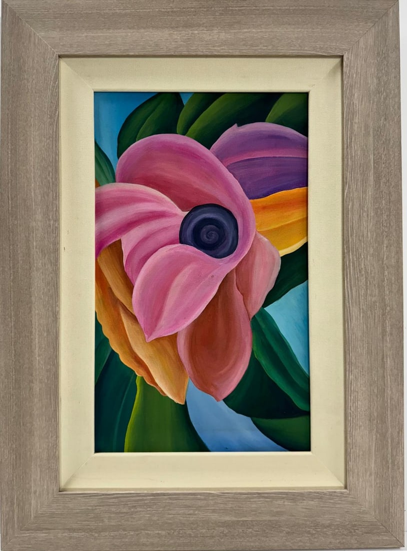 Georgia O'Keeffe American 1887 - 1986 Untitled Oil On Canvas Painting in the style of Art Flower (1 of 7)