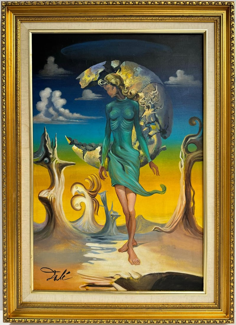 Salvador Dali Spanish 1904 - 1989 Oil on Canvas Painting in the style of. Magritte Ernst Picasso Era (1 of 6)