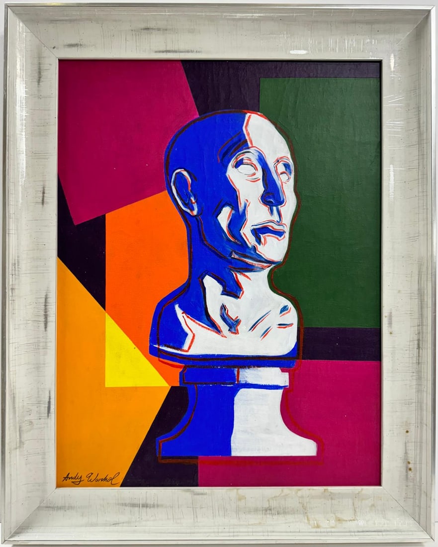 Andy Warhol American 1928-1987 Acrylic on Canvas Painting in the style of.Basquiat Pop Art Era (1 of 7)