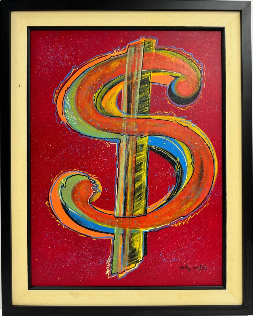 Andy Warhol American 1928-1987 Acrylic on Canvas Painting in the style of.Basquiat Pop Art Era (1 of 6)