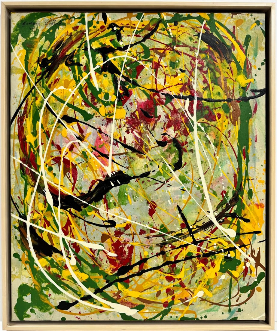 Jackson Pollock American Oil on canvas Painting In The Style of. Rothko Kline de Kooning O'Keeffe. (1 of 7)