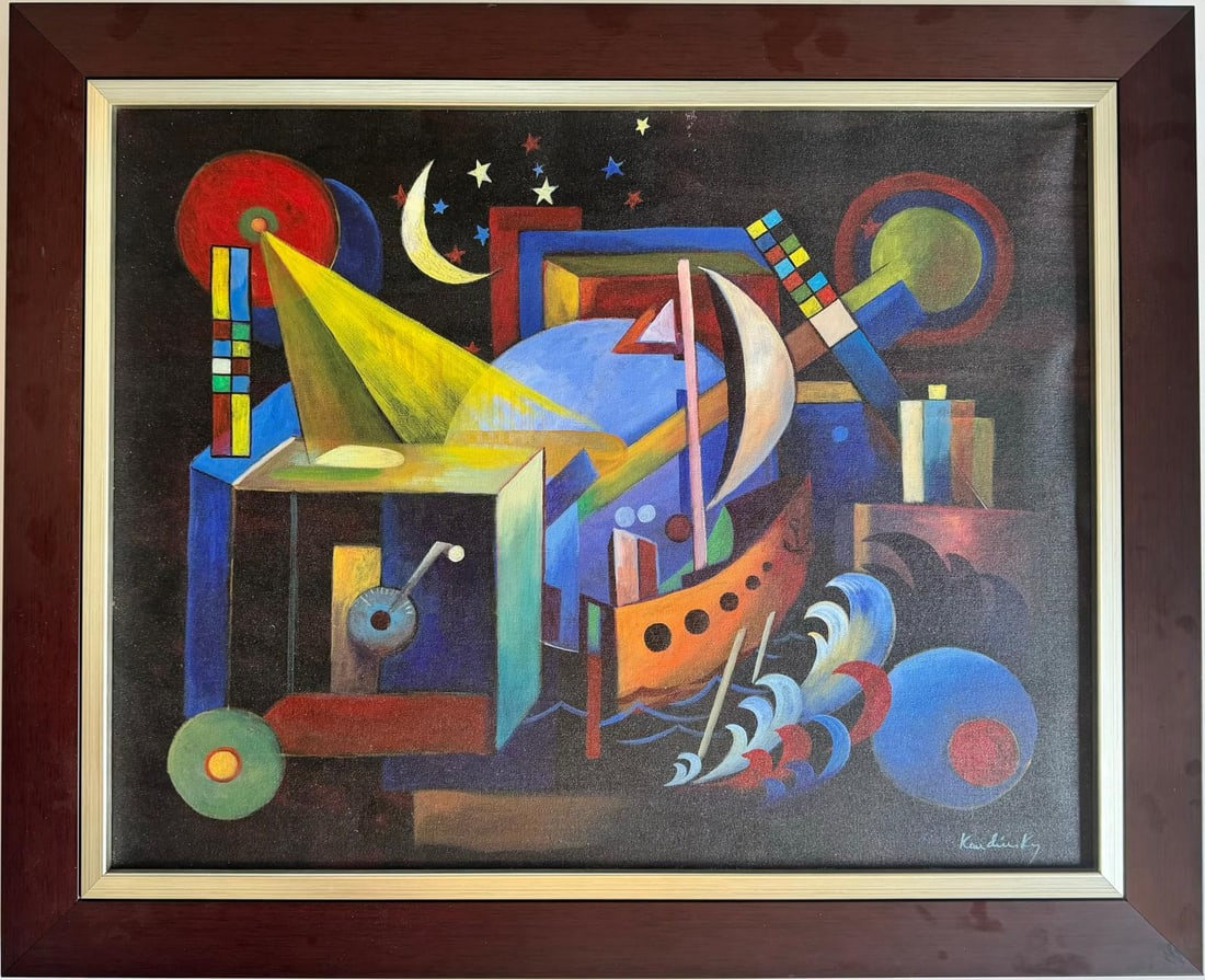 Wassily Kandinsky 1866 - 1944 Oil on Canvas in the style of. Mondrian. Kazimir Malevich Era (1 of 6)