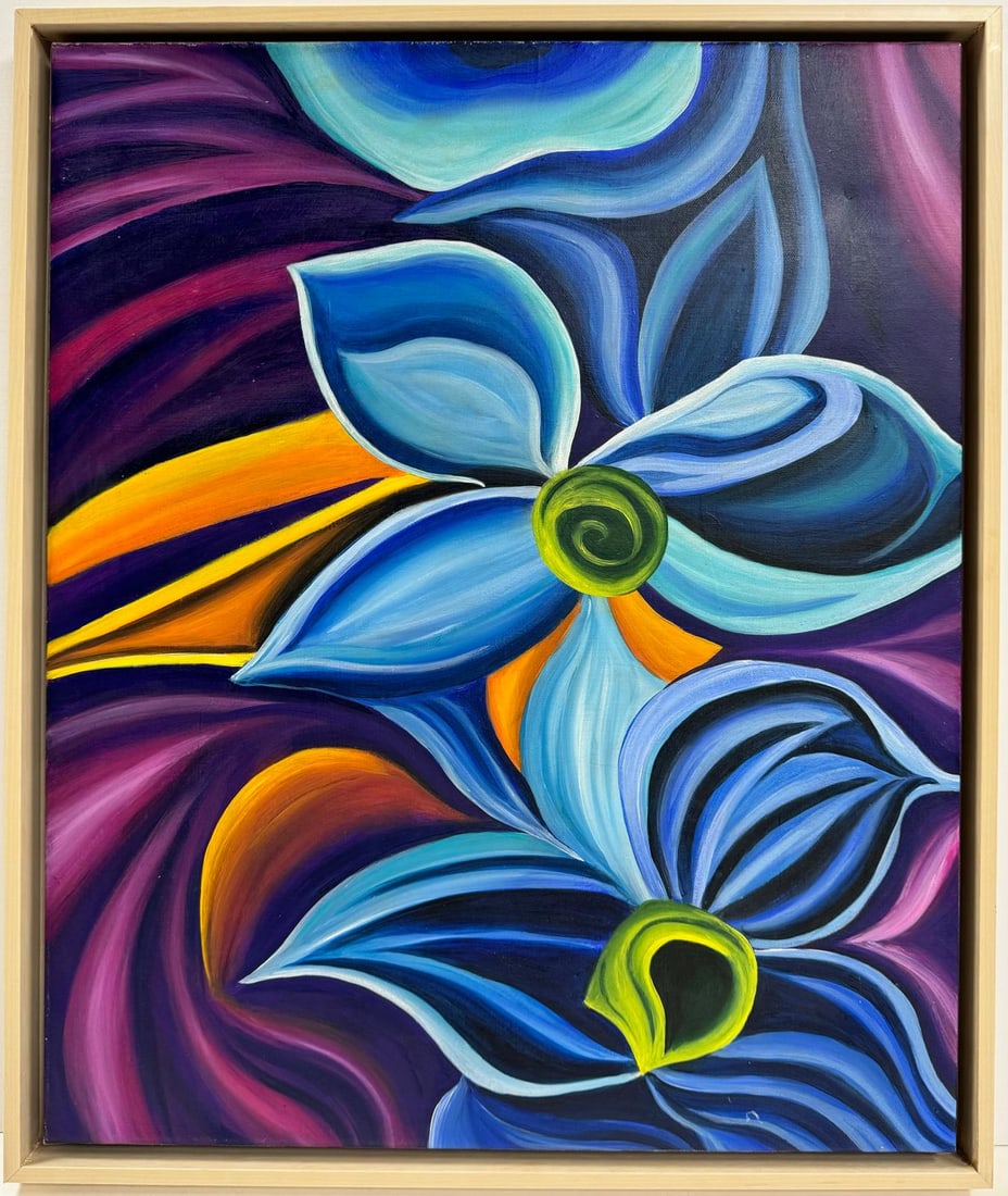 Georgia O'Keeffe American 1887 - 1986 Untitled Oil On Canvas Painting in the style of Art Flower (1 of 7)