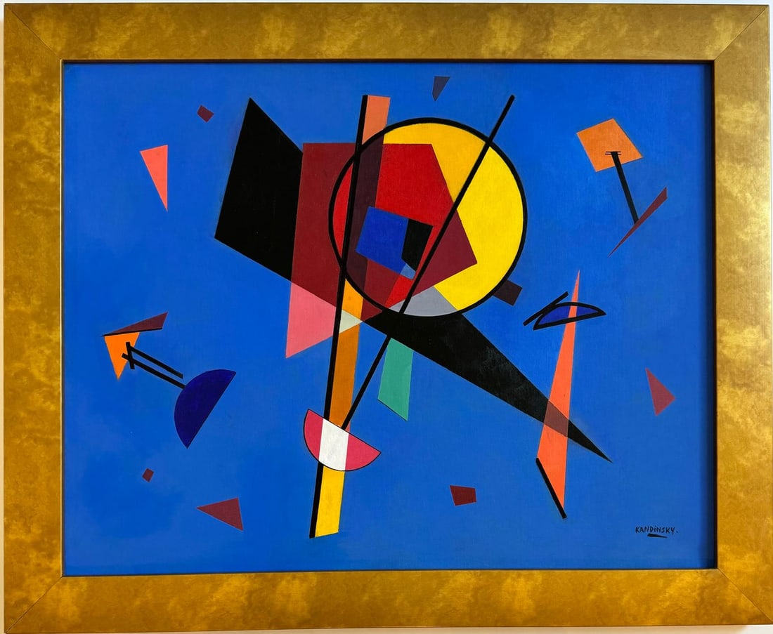 Wassily Kandinsky 1866 - 1944 Oil on Canvas Painting in the style of. Mondrian. Kazimir Malevich Era (1 of 6)