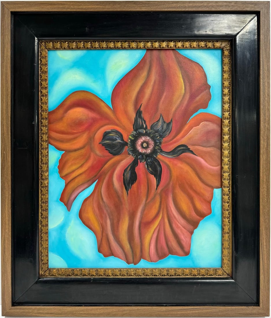 Georgia O'Keeffe American 1887 - 1986 Untitled Oil On Canvas Painting in the style of Art Flower (1 of 8)