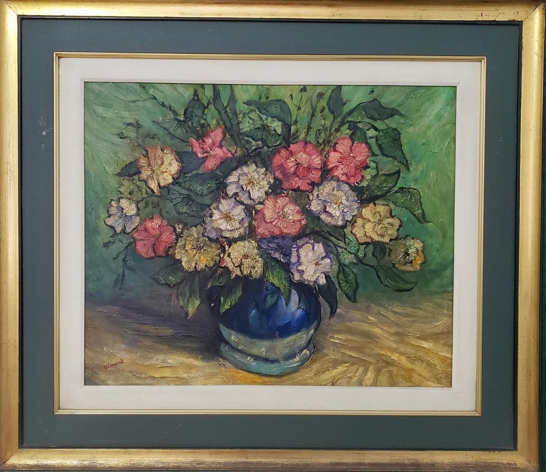 Vincent Van Gogh Dutch 1853-1890 Oil on Canvas painting in the style of Gaugin, Degas Era (1 of 6)