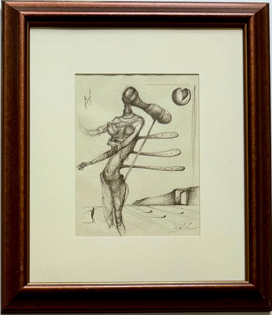 Salvador Dali Spanish 1904 - 1989 Ink on Paper Drawing in the style of. Magritte Ernst Picasso Era (1 of 6)